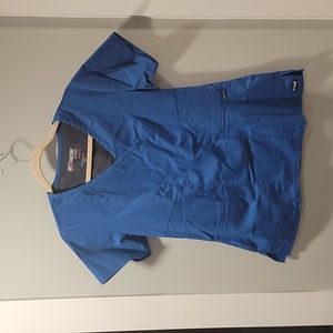 Blue Scrub Top Spandex Stretch in S by Grey's Anatomy